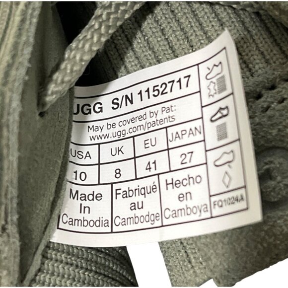 UGG EZ-Duzzit Platform Sneaker Lace-Up Clover Green 1152717 Size 10 - Picture 7 of 10